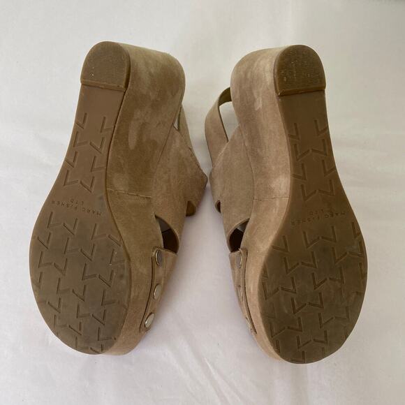 Marc Fisher Bianka Taupe Suede Platform Wedges Size 8 - Picture 13 of 13